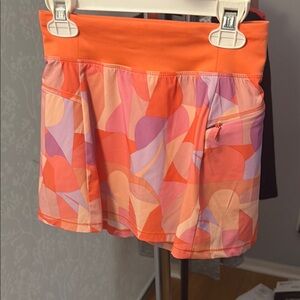 All in Motion Orange Pink Athletic Skater Skort